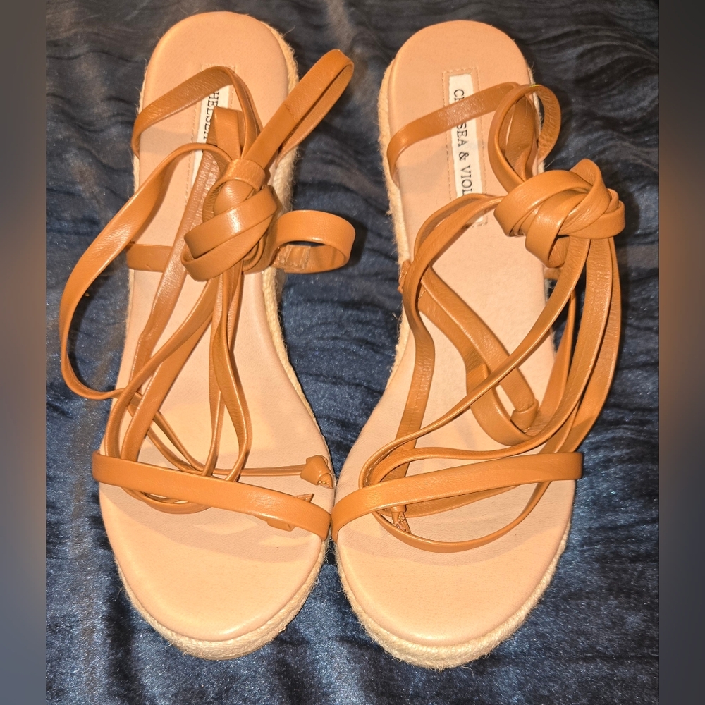 Chelsea & Violet Brown Espadrille Sandals